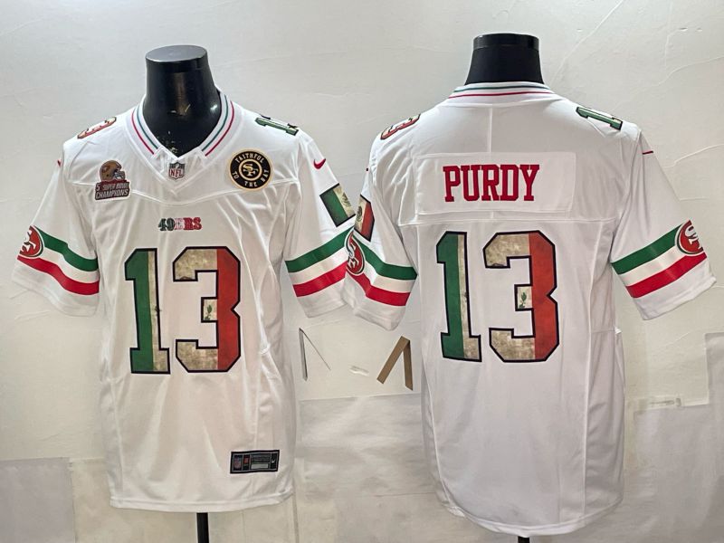 Men 2026 San Francisco 49ers #13 Purdy White Mexico Nike Limited NFL Jersey style 003